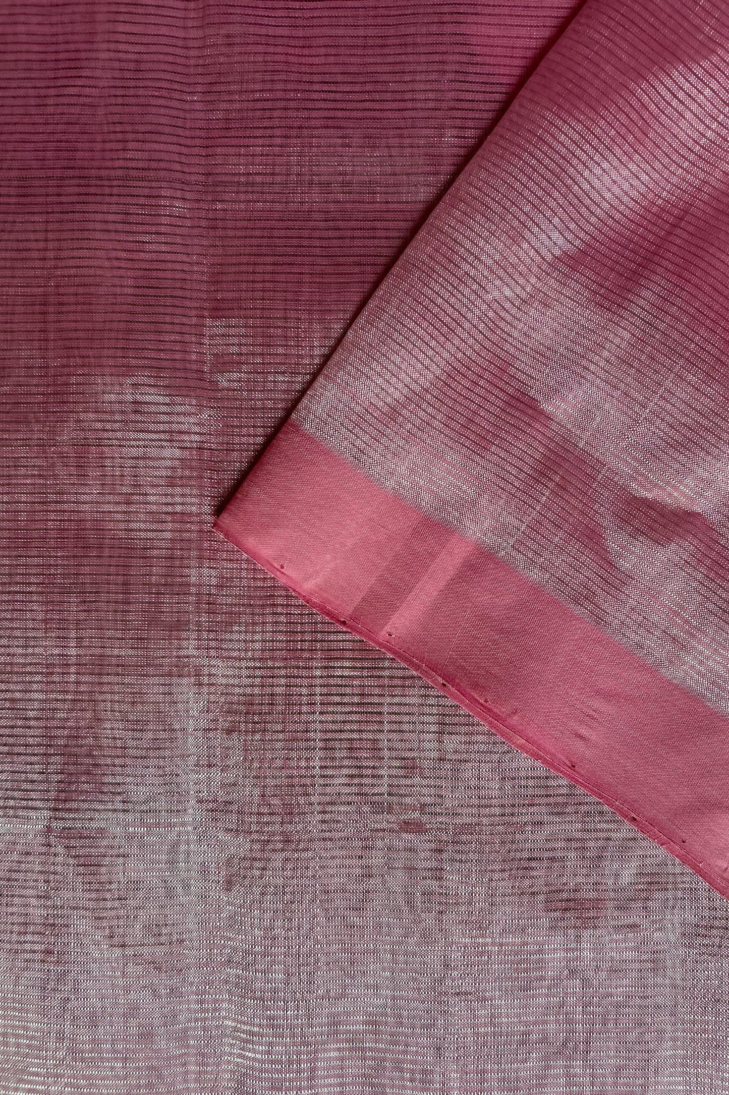 Dusty Rose Pink  Mangalagiri Silk Cotton Saree