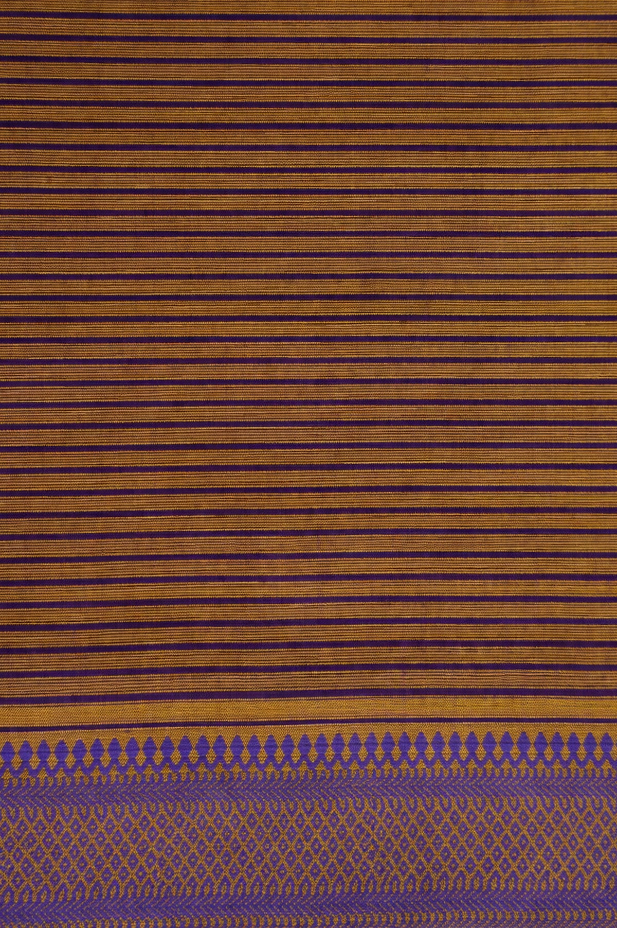 Marigold Yellow Plain Mangalagiri Cotton with Jamun Purple Border Saree