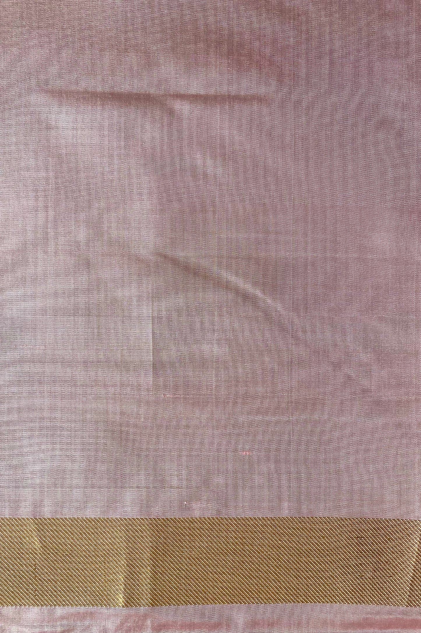 Sky Blue and Leaf Green Micro-check Handwoven Silk with Pink Pallu Saree