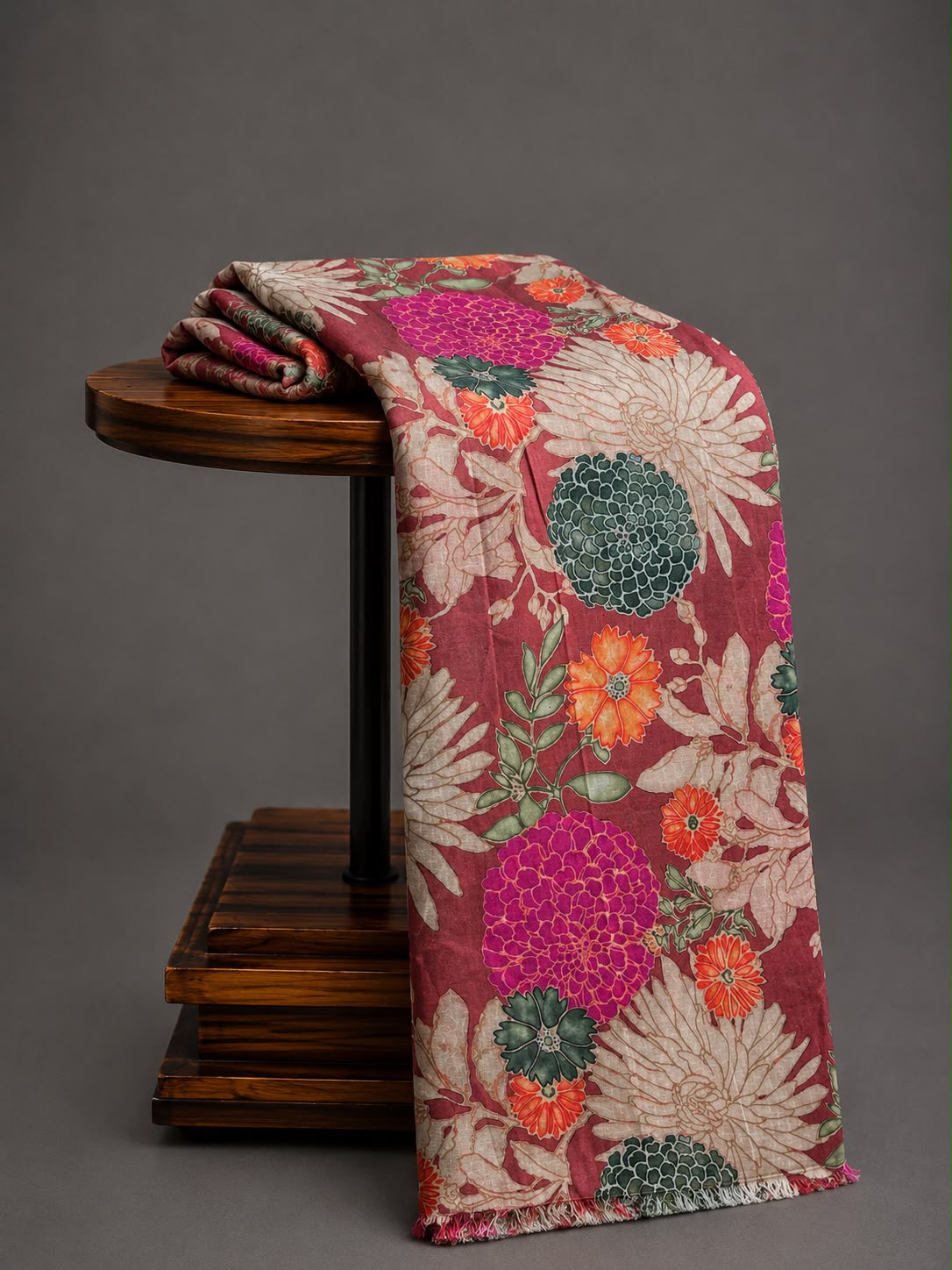 Multi-Color Floral Printed Chanderi Silk by Cotton