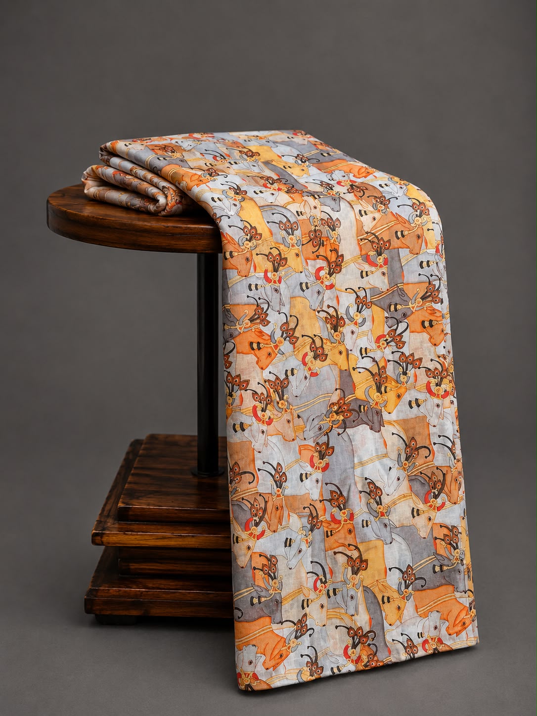 Pichwai Cow Printed Chanderi Silk by Cotton