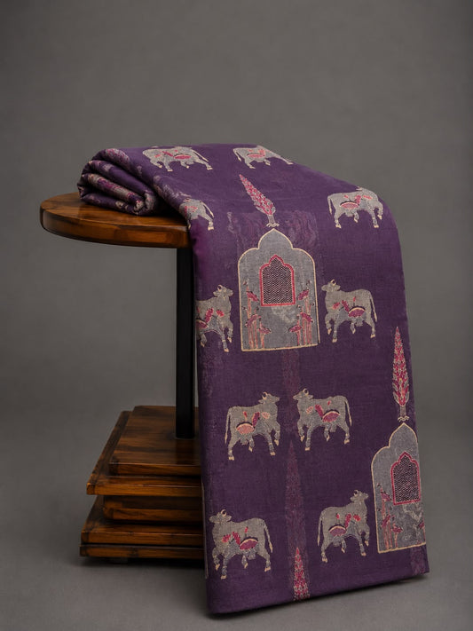 Pichwai Mughal Design – Chanderi Silk by Cotton