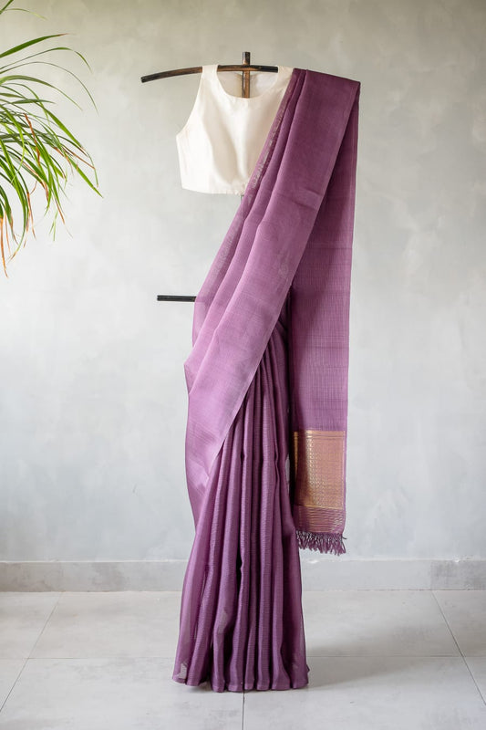 Midnight Plum Banarasi Silk Saree
