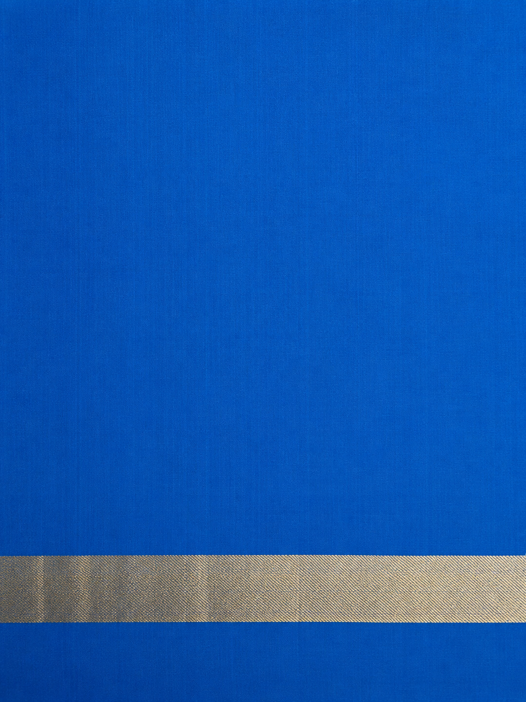 Blue and White Micro-Check Silk Saree with Gold Zari Pallu