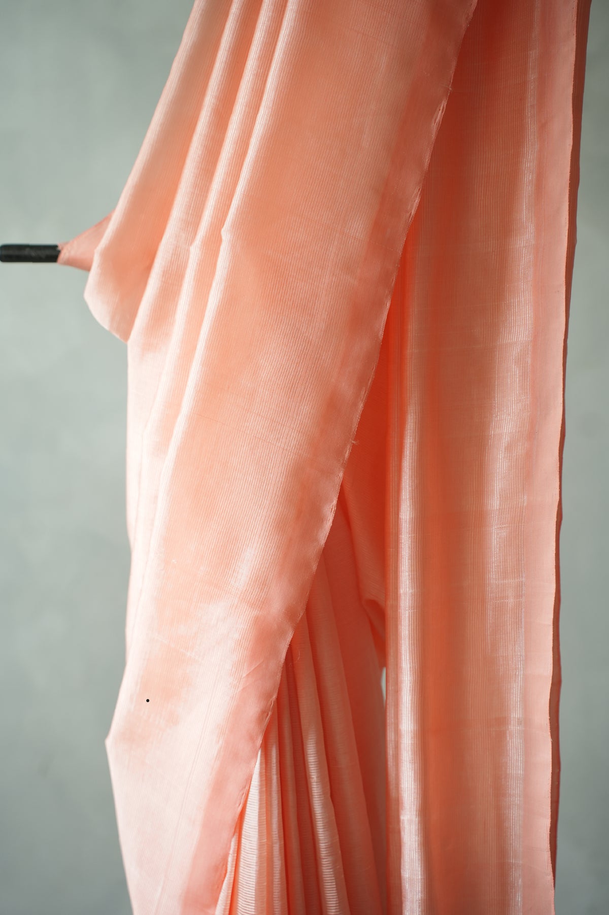 Coral Peach Plain Mangalagiri Silk Cotton Saree