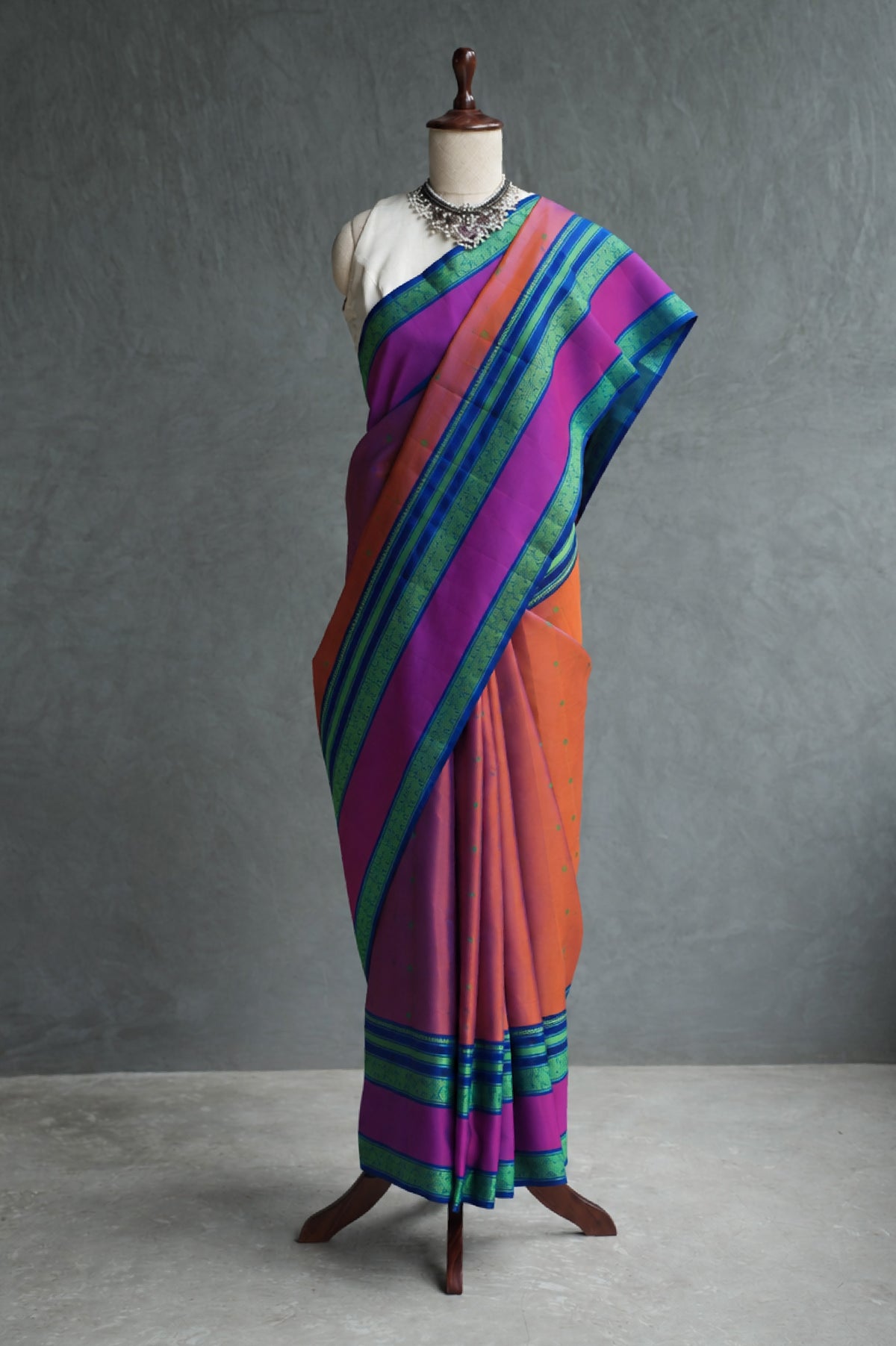 Dual Kanjivaram Silk with Multicolour Thread Work Border Saree