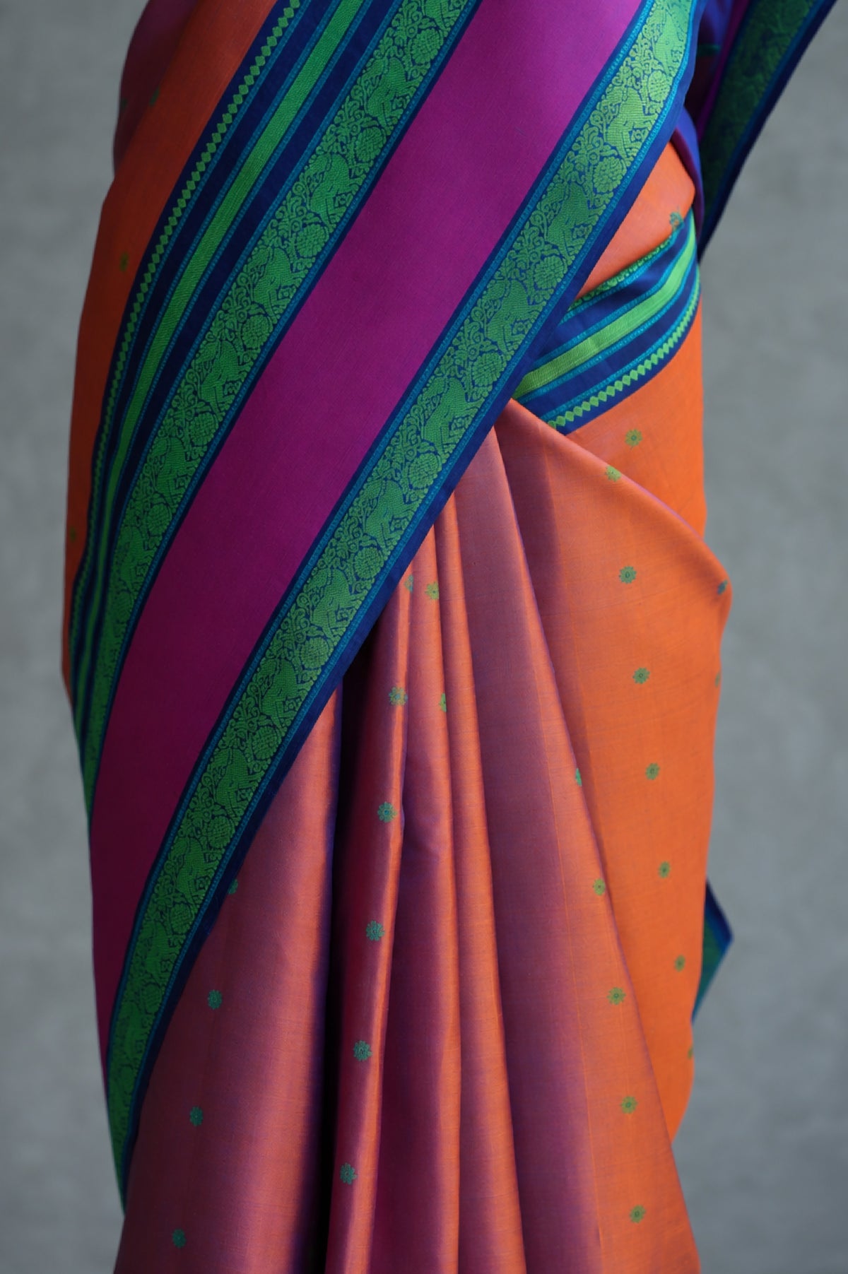 Dual Kanjivaram Silk with Multicolour Thread Work Border Saree