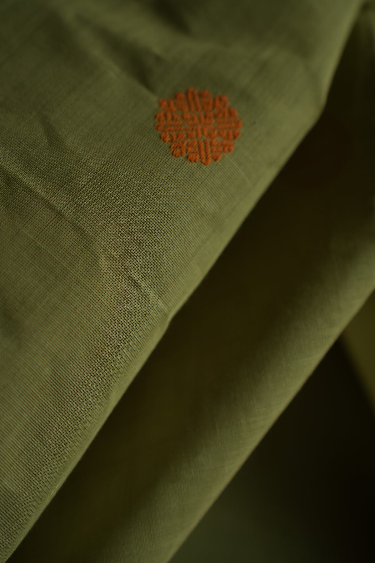 Soft Lime Green Kanchi Cotton Saree with Pink Border