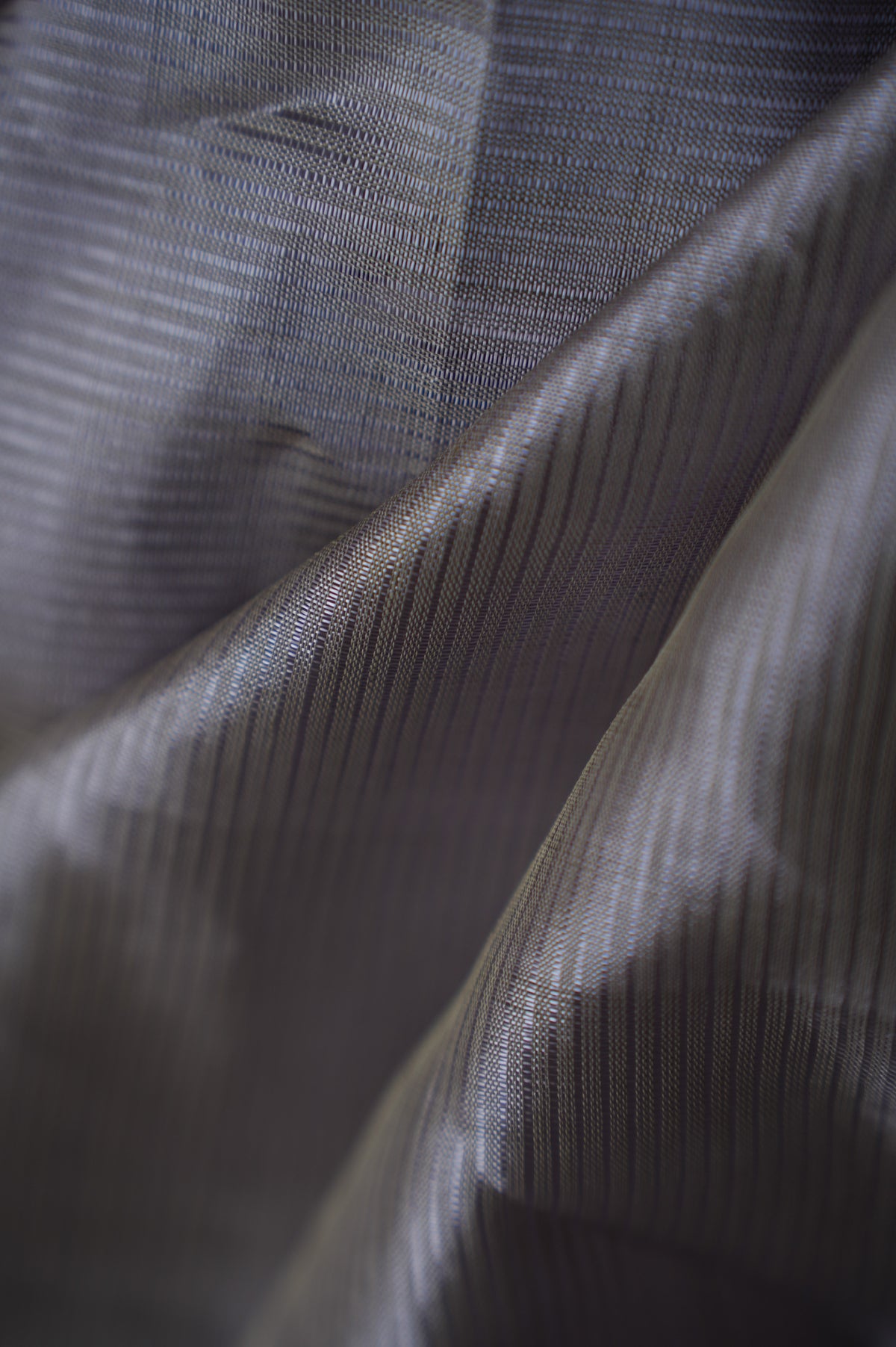 Lavender Grey Mangalagiri Silk Cotton with Silver Zari Border Saree