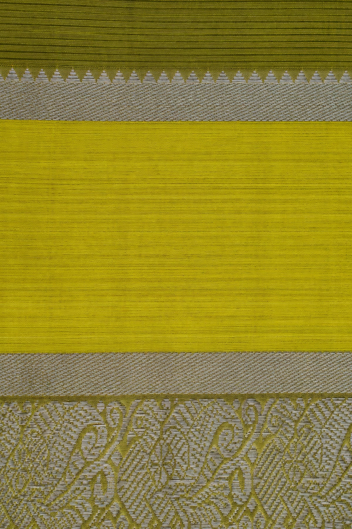 Lavender Grey Mangalagiri Silk Cotton with Silver Zari Border Saree