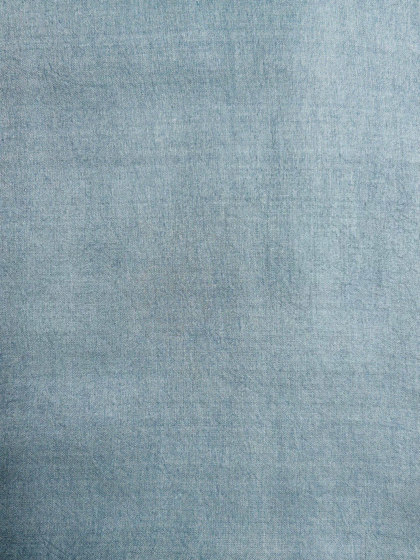 Grey Blue Hand-Painted Marbled Kota Cotton Saree with Delicate Lace Trim