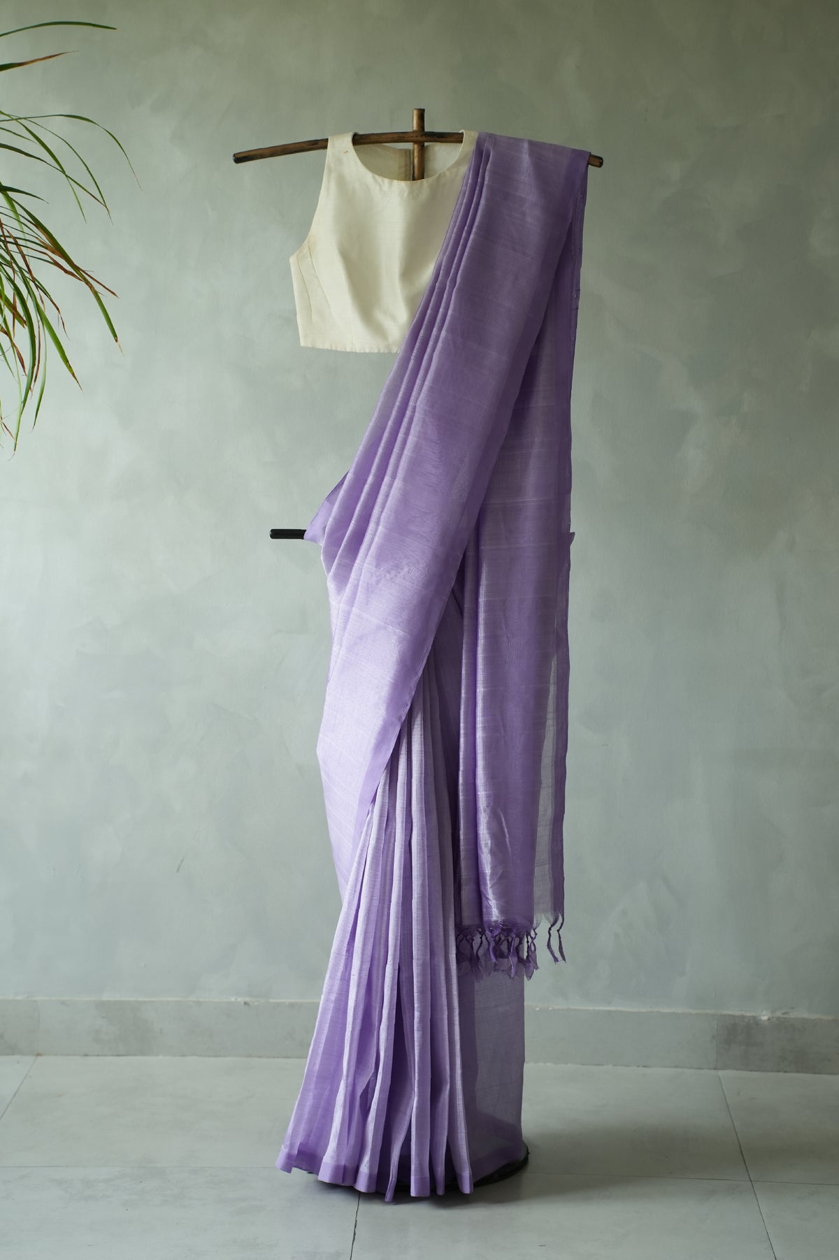 Orchid Lavendar Plain Mangalagiri Silk Cotton Saree
