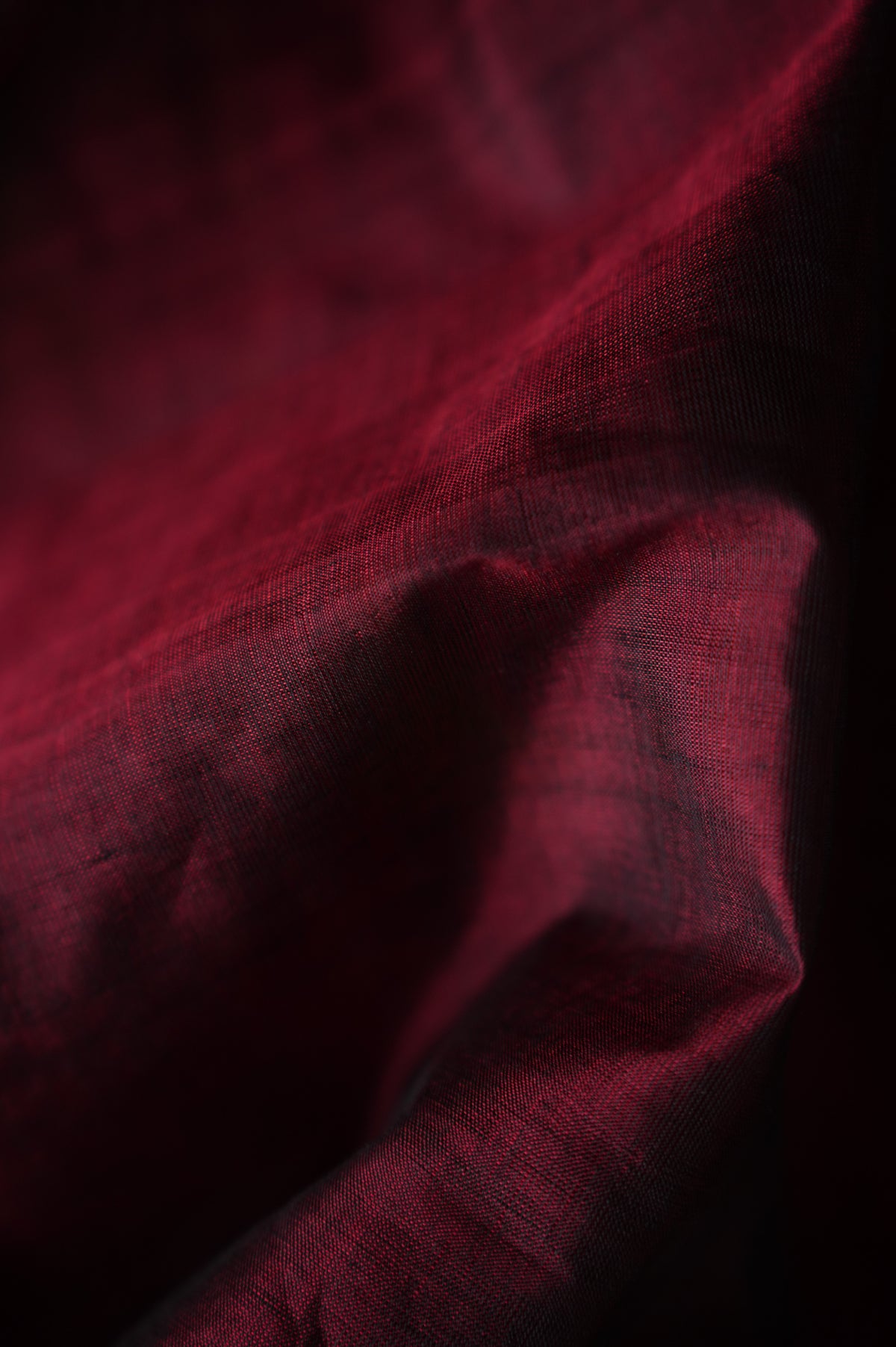 Deep Maroon Mangalagiri Silk Cotton with Bottle Green and Gold Zari Border Saree