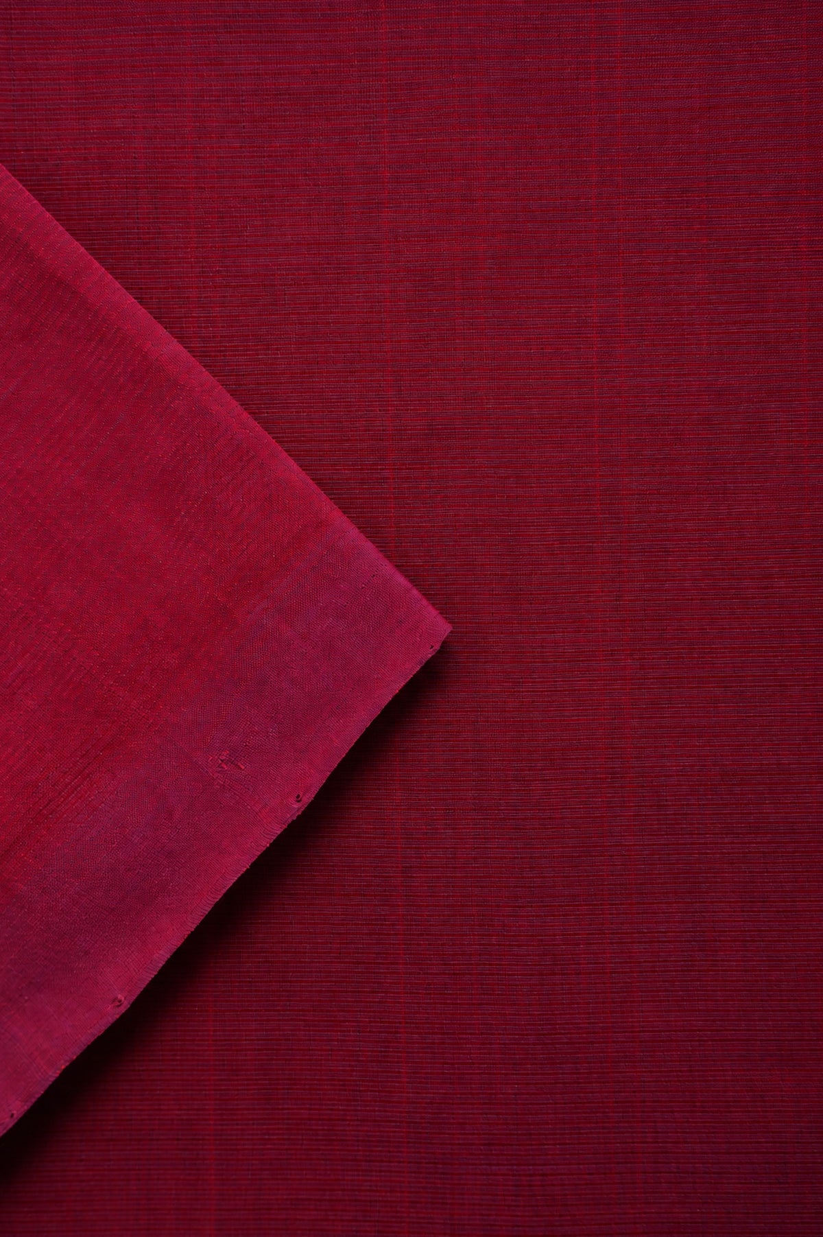 Dark Red Plain Mangalagiri Silk Cotton Saree
