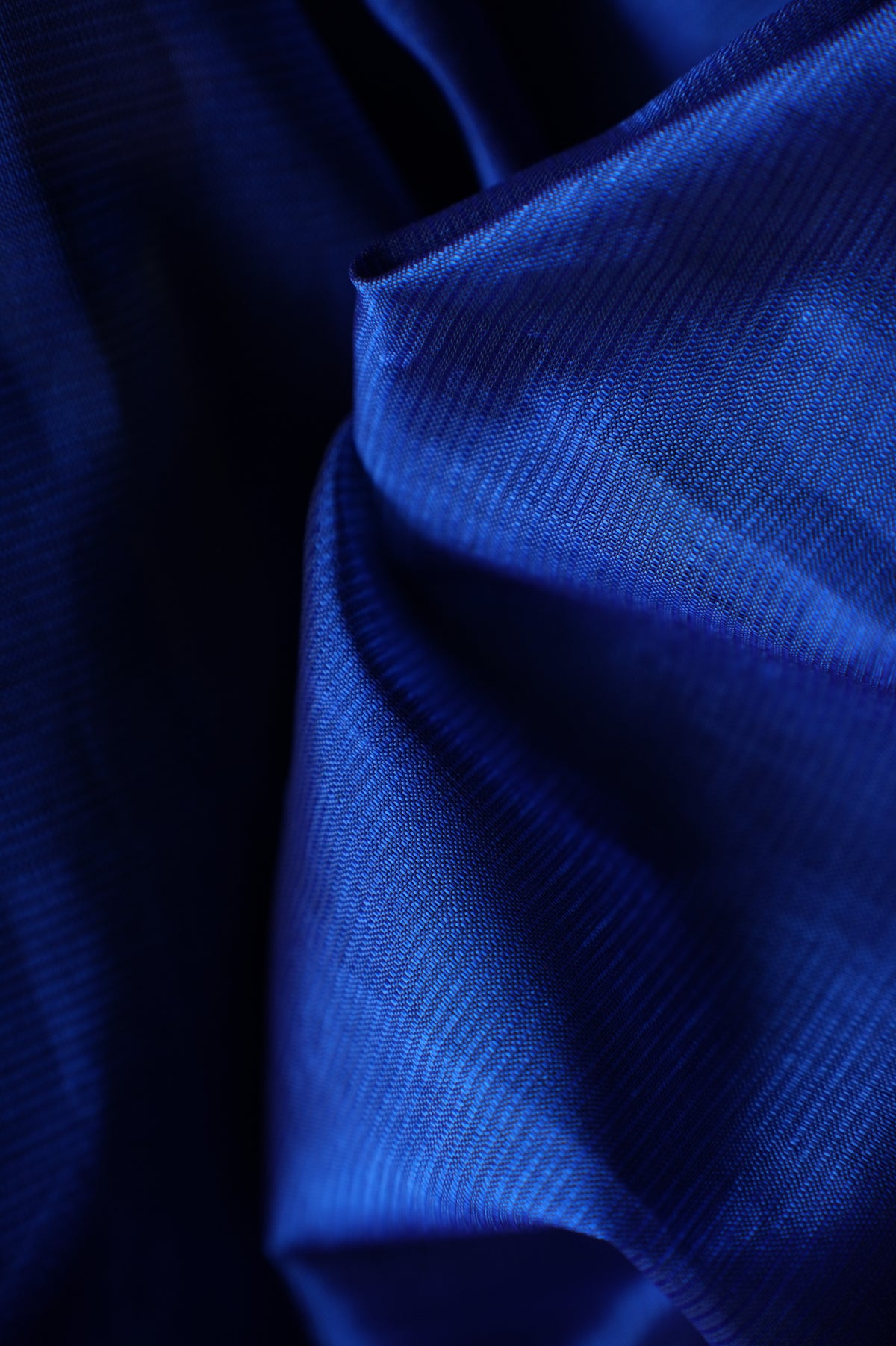 Royal Blue Mangalagiri Silk Cotton with Green and Gold Zari Temple Border Saree