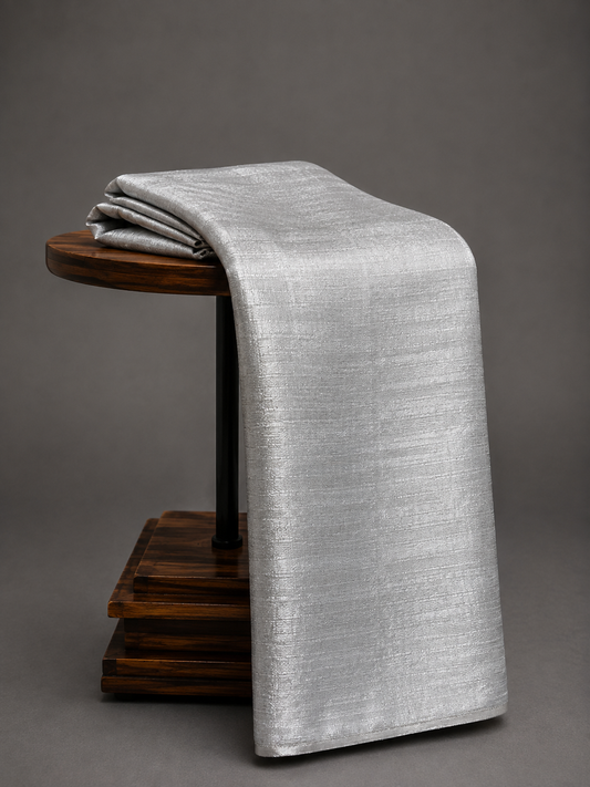 Lusture Striped Silver Tissue Material