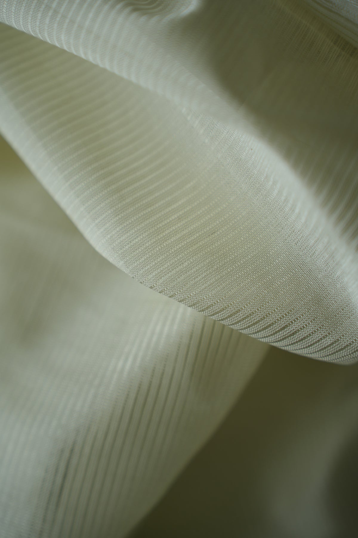 Ivory Mangalagiri Silk Cotton with Light Green and Silver Zari Border Saree