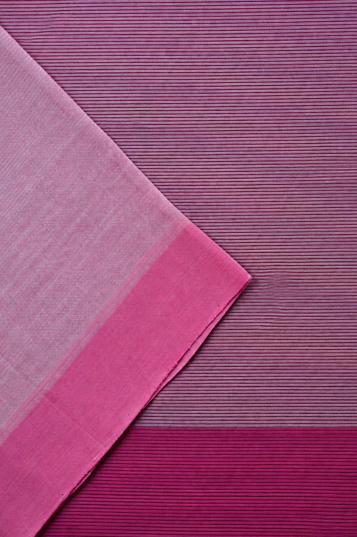 Ivory Mangalagiri Silk Cotton Saree with Pink Border and Contrasting Pink Pallu